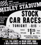 1950s - advertisement for Medley Stadium (later Palmetto Speedway) stock car racing