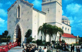 1958 - Bishops leaving St. Mary's Cathedral during Bishop Coleman F. Carroll's installation to lead the new Diocese of Miami