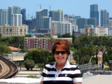 May 2016 - Karen with downtown Miami/Brickell area in the background