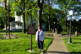May 2016 - Karen at Reagan Way in the park next to President Ronald W. Reagan's boyhood home in Dixon, Illinois