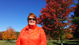 October 2016 - Karen with beautiful changing leaves in Arnold Park, Vestal, New York