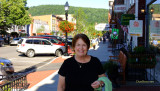 June 2015 - Karen shopping in neat stores on the main street of Cooperstown, New York