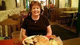 June 2015 - Karen enjoying authentic Mexican food at Casa Rio Mexican Restaurant on the river in San Antonio