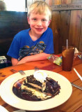 July 2012 - Kyler and our dessert at the Pines Ales House in Pembroke Pines