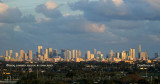 December 2009 - closeup of the Miami skyline at sunset as seen from Miami International Airport