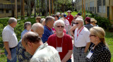 Hialeah High School Class of 1965 classmates waiting to enter the new auditorium at Hialeah High