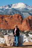 October 2007 - Karen Criswell Boyd with Garden of the Gods and Pike's Peak in the background