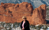 October 2007 - Karen Criswell Boyd with Garden of the Gods in the background