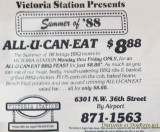 1988 - ad for the Victoria Station restaurant on NW 36th Street in Virginia Gardens