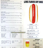 1960s - the majority of a Lums menu with items and prices