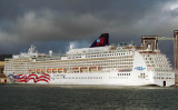 Norwegian Cruise Lines Pride of America cruise liner at Honolulu Harbor