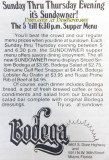 1977 - advertisement for the two Bodega restaurants in Dade County, one in Virginia Gardens and one in Miami