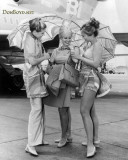 3 lovely Braniff stewardesses in their new Pucci designed outfits