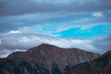 Montgomery peak under cloudy skies.