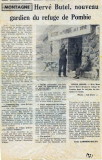 Hervé et Renée gérants du Refuge de Pombie. Le journal en parle en 1971.