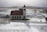 Helgafellskirkja með skuggann sinn