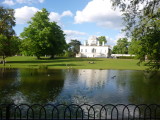 View of Chiswick House across lake