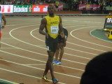 Usann Bolt after winning his heat