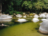 Swimming in one of many available inland holes. Swimming on the coast is dangerouus