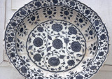 Plate in blue and white