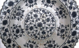 Plate in blue and white