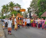 A religious procession on one of Balis major holidays