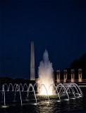 WW II Monument with Washington Memorial