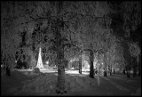 Frosty sunday evening outside Kalix hospital