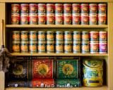 Shelves of food