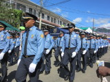 Police march