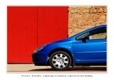  France - Provence - Roussillon - A gleaming car parked at a tyical red stone building 