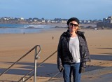 Françoise at the Le Sillon beach.