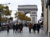 The Arc du Triomphe seen from Avenue Champs Elysées. 