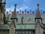 St Colmans Cathedral roof with statues