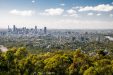 Looking southeast across the city from Mt Coot-tha