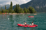 Boating on the twin lakes at Interlaken