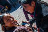 Tibetan pilgrims at Sakya