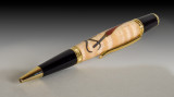 Hand turned pen using laser insert calipers and chisel.