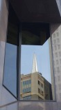 Transamerica Pyramid Reflected in B of A Building