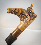 Dayak mandau hilt carved from deer horn