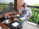 Pork belly (with skin), asparagus and jasmine rice.