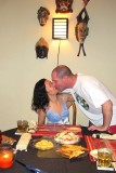 Ok, one kiss and then we eat.