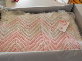 Pink & White Baby Blanket 40 x 50 $60.00