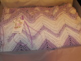 Purple & White Baby Blanket 40 x 50 $60.00