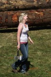 Axe Throwing Competitor at Clatsop County Fair in Astoria, Oregon