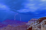 Night lightning at Yavapai Point, Grand Canyon National Park, AZ