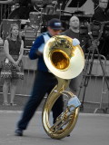 Grand Valley State University Marching Band and Dancers at Art prize 2107, in Grand Rapids Michigan