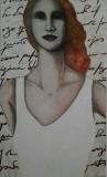 red words on a white canvas (sold)