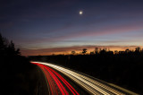 Night lights and the moon