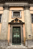 Front door of Krizanke Church of Our Lady of Mercy renovated by Rossi 1715 from Order of Teutonic Knights of the Cross church Lj
